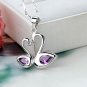 Natural amethyst cygnet silver pendant
