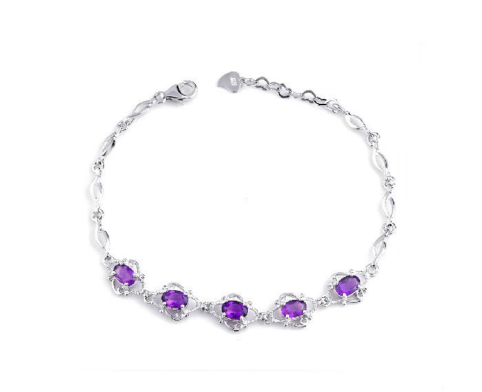 Amethyst sterling silver bracelet