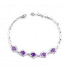 Amethyst sterling silver bracelet