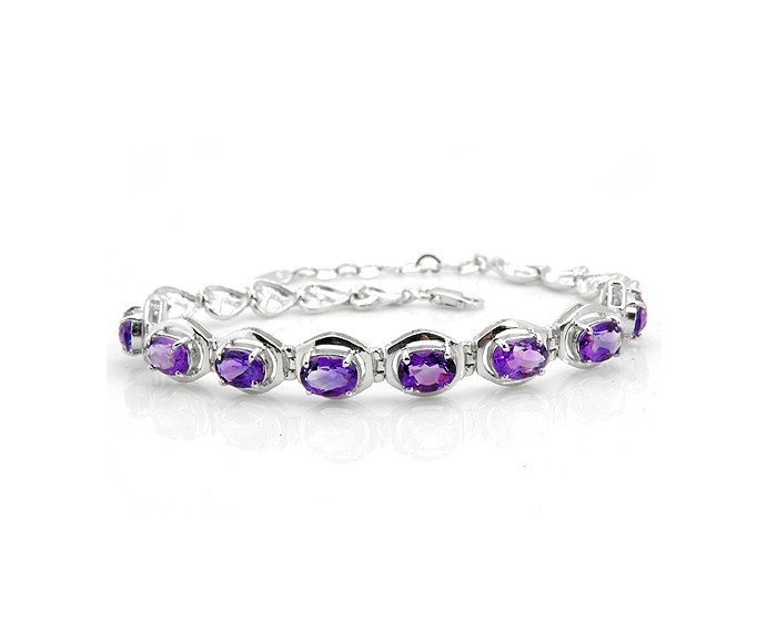 Amethyst sterling silver bracelet