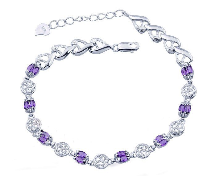 Amethyst sterling silver bracelet