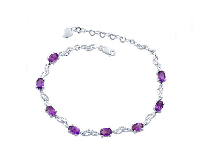 Amethyst sterling silver bracelet