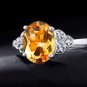 1.56ct Natural Citrine oval cut shape 925 sterling silver ring