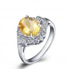 1.56ct Natural Citrine ring oval cut 925 sterling silver ring