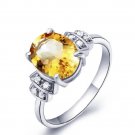 2.6ct Natural Citrine oval cut 925 sterling silver ring
