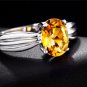 Natural 1.1 ct Citrine sterling silver rings
