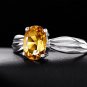 Natural 1.1 ct Citrine sterling silver rings