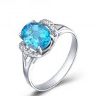 2.4ct oval cut natural Topaz 925 sterling silver ring