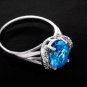 2.4ct oval cut natural Topaz 925 sterling silver ring