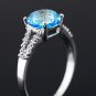Cushion cut 1.85ct natural Topaz 925 sterling silver ring