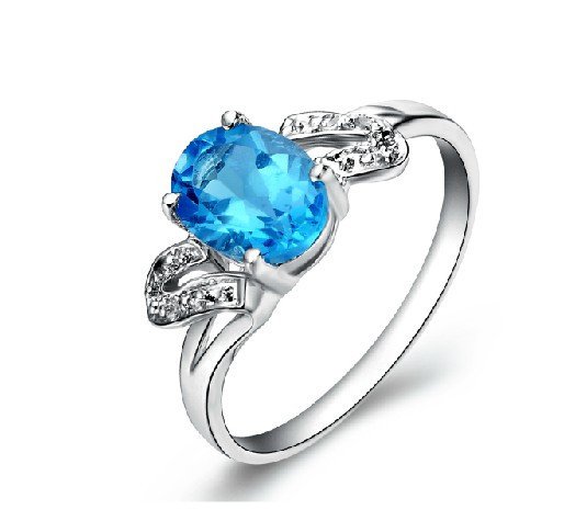 Natural Topaz oval cut 925 sterling silver ring (1.75ct)