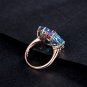 Natural 10.17ct 3pcs topaz rings with 4pcs natural brazil red tourmaline 14K Gold rings
