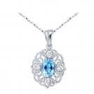 Natural topaz oval cut 0.95ct royal pendant set in sterling silver