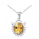 2.6ct Natural citrine oval cut pendant set in sterling silver