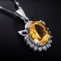2.6ct Natural citrine oval cut pendant set in sterling silver