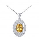 Natural citrine oval cut 1.56ct pendant set in sterling silver