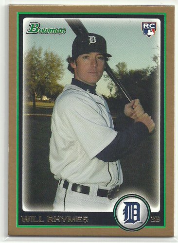 2010 Bowman Draft Gold Border Will Rhymes Tigers #BDP108