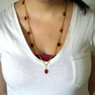 Red and Gold Necklace, Earring, and Bracelet Set S1051E1051B1051 -37