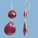 Pear shaped Ruby and Vermeil Earrings