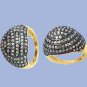 Dome shaped champagne diamond and vermeil ring