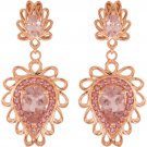 Morganite and Pink Tourmaline 14 kt Rose gold Earrings