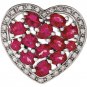 Heart Shaped Brazilian Garnet and Diamond Pendant Slide