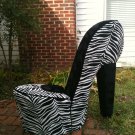 Black & Zebra High Heel Shoe Chair