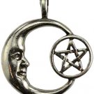 Pentagram Moon Celestial amulet