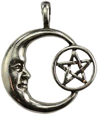 Pentagram Moon Celestial amulet