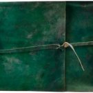 Green Scroll leather sketchbook w/ cord