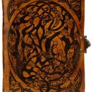 Fox leather blank book w/ latch