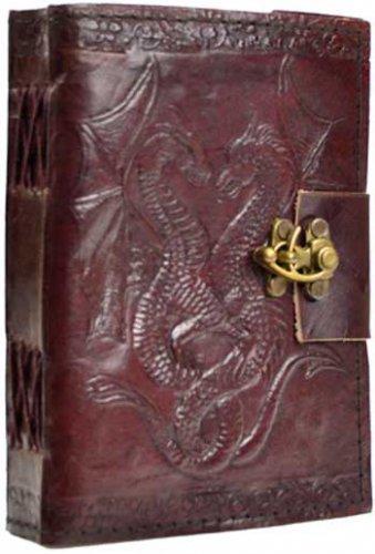Double Dragon leather blank book w/ latch