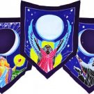 Triple Moon Goddess Prayer Flags 60" x 29"