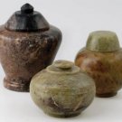 Set of Three Soapstone Gini Jars