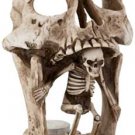 Skeleton in Skull tealight holder