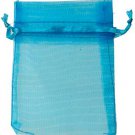 5" x 6" Turquoise organza pouch