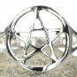 silver plated brass Pentagram ring size 7