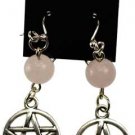 Rose Quartz Pentagram earrings