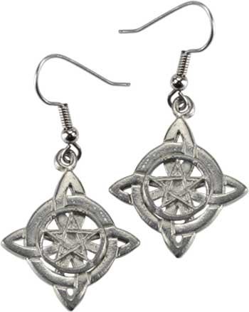 Witches Knot Pentagram earrings