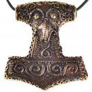Thor's Hammer necklace(bronze) 1 1/2" x 1 1/2"