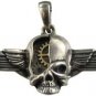 Steampunk Cyborg Skull Wings necklace