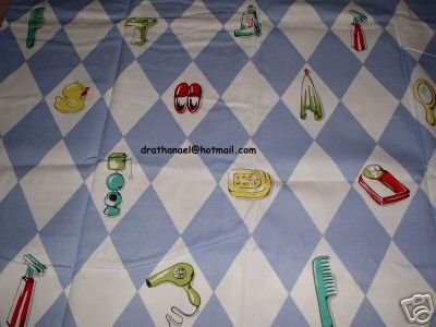 NICK & NORA Duck Diamond Life Fabric Shower Curtain NEW