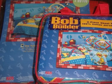 New BOB THE BUILDER TWIN SHEET JERSEY SET COMFORTER Construction Scoop Muck