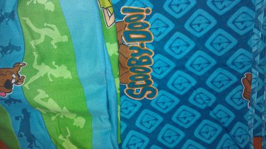 USED SCOOBY DOO TWIN FLAT FITTED SHEET Turquoise Dog Sheets