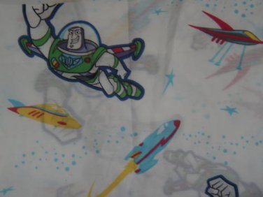 New BUZZ LIGHTYEAR TWIN FLAT Sheet Rocket Spaceship Disney Home