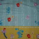 USED BLUE's CLUES TWIN FLAT Sheet Dog Tickety Clock Shovel Pail Blue Slippery