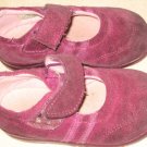 USED STRIDE RITE SHOES Sz 7 W 7W Dark Pink Suede Girl