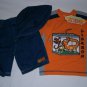 New DAKOTA KIDS Shirt Shorts Short Set Sz 3T Lizard Orange Hat