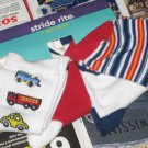 New 4 PAIR SOCKS Stride Rite Car Train Stripes Sz 5 6x