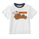 New GYMBOREE Construction Ahead Cement Truck SHIRT Top Sz 7 White Boy